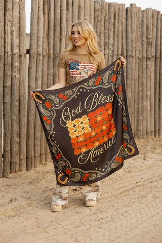 Rodeo Quincy God Bless America Wild Rag