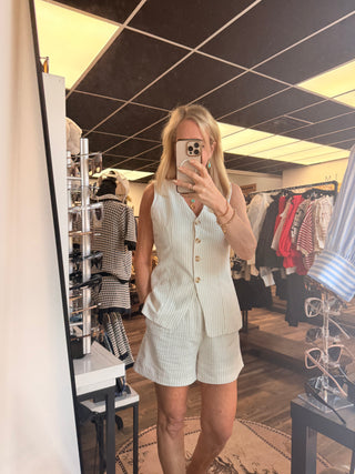 The Mesa Stripe Vest & Short Set