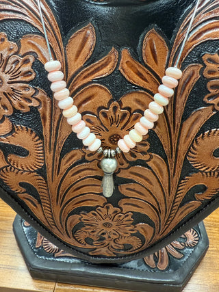 Pink Conch Sterling Necklace 18 inch