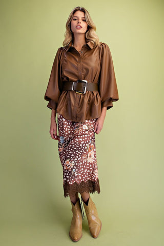 The Hattie Animal Print Floral Skirt