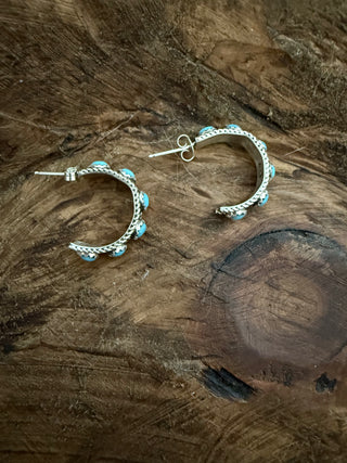 The Small Turquoise Hoop Earrings