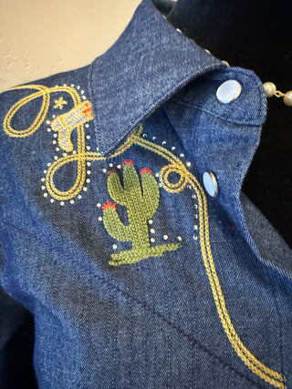 The Brylee Embroidered Denim Dress