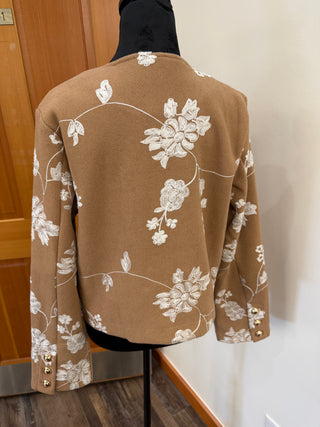 The Kenzie Embroidered Jacket with Gold Buttons