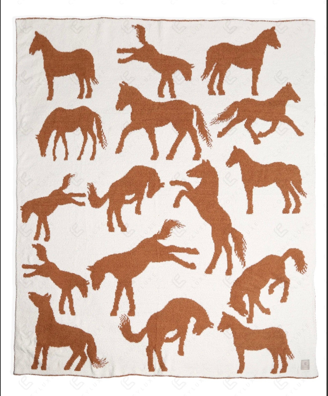 Plush horse print blanket