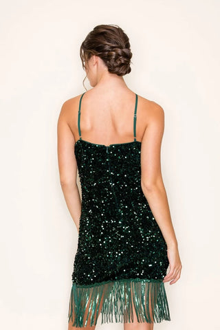 The Emerald Fringe Dress