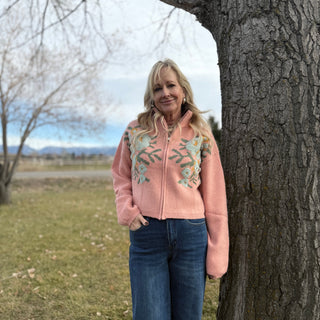 The Sheena Floral Zip Cardigan