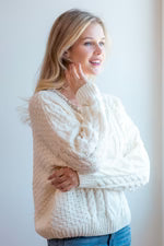The Jessie Jewel Cable Knit Sweater