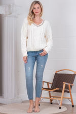 The Jessie Jewel Cable Knit Sweater