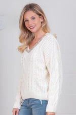 The Jessie Jewel Cable Knit Sweater