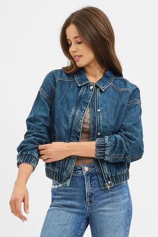 The Anna Denim Bomber Jacket