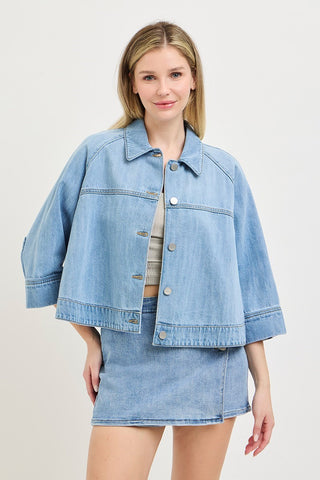 The Georgia Cropped Cape Jacket