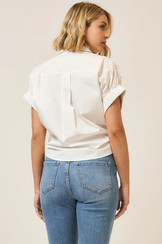 The Meredith Pearl Embellished Top in White