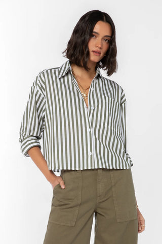 The Stormi Cropped Button-Down Shirt