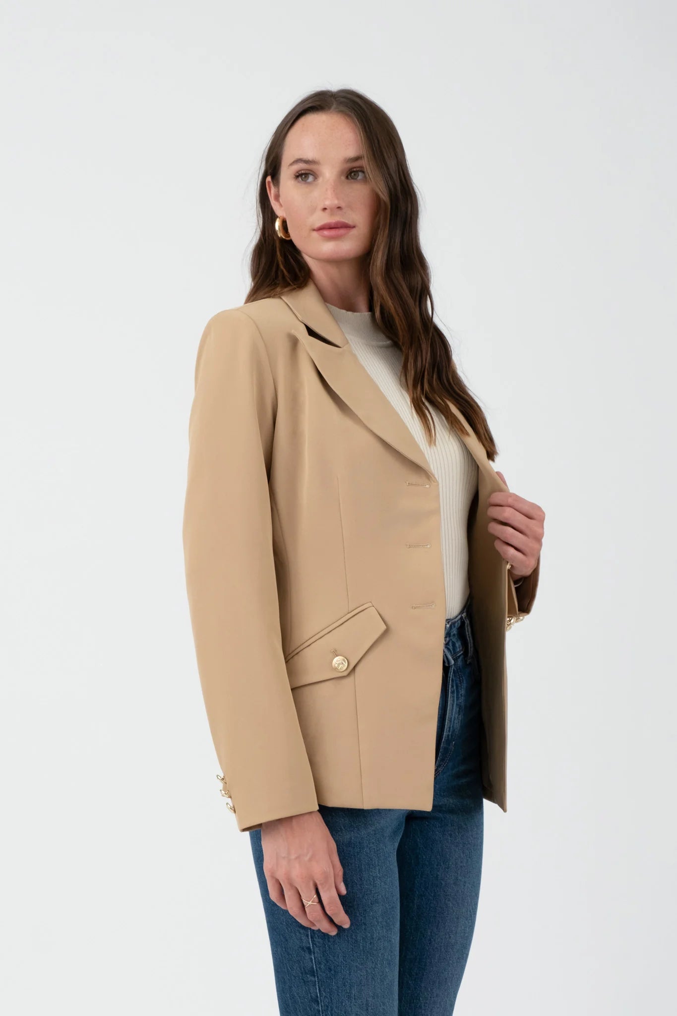 The Holly Gold Button Blazer
