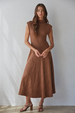 The Copper Road Faux Suede Midi Dress