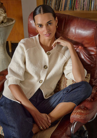 The Felicia Cardigan in Vanilla Ice