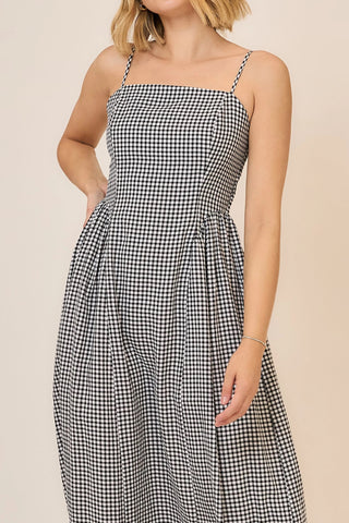 The Darcy Black and White Gingham Dress