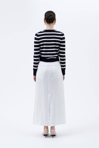 The Emily Navy Stripe Cardigan with Gold Buttons