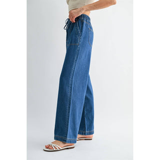 The Matisse Indigo Wide Leg Drawstring Pant