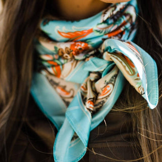 The Turquoise 70's Paisley Wild Rag / Scarf