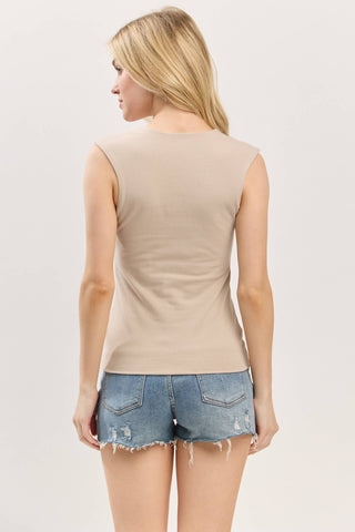 The Faye Double Layer Cotton V-Neck Top