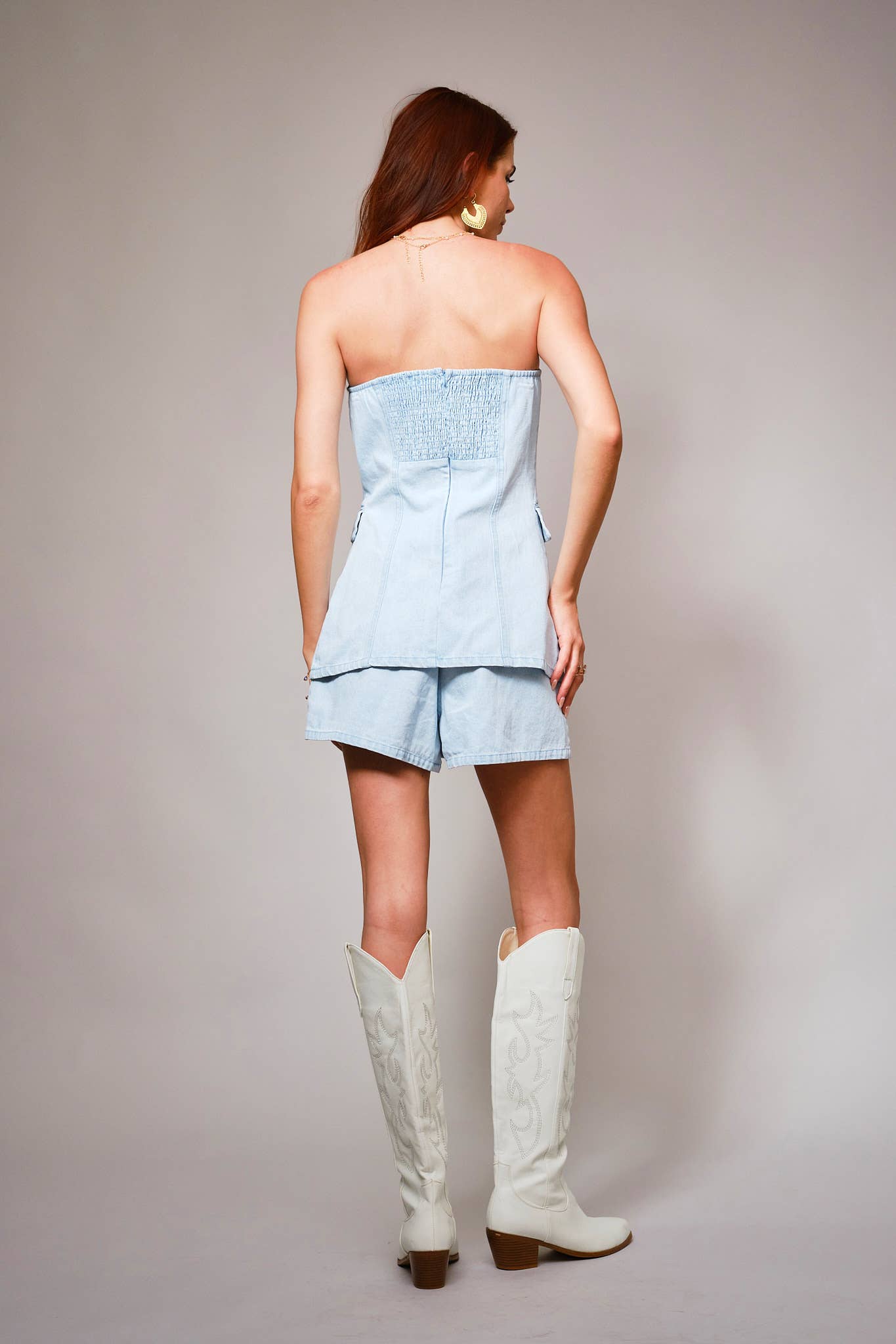 The Brittany Denim Vest and Short Set