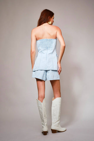 The Brittany Denim Vest and Short Set