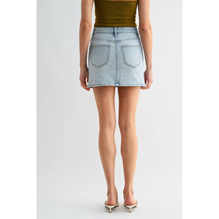 The High-Rise Studded Yoke Mini Skirt