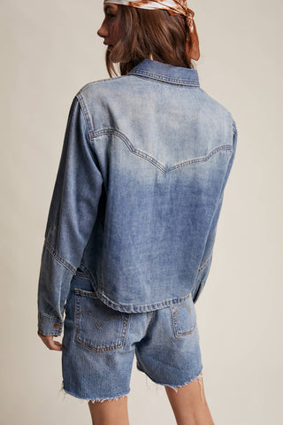 The Prairie Rose Denim Popover