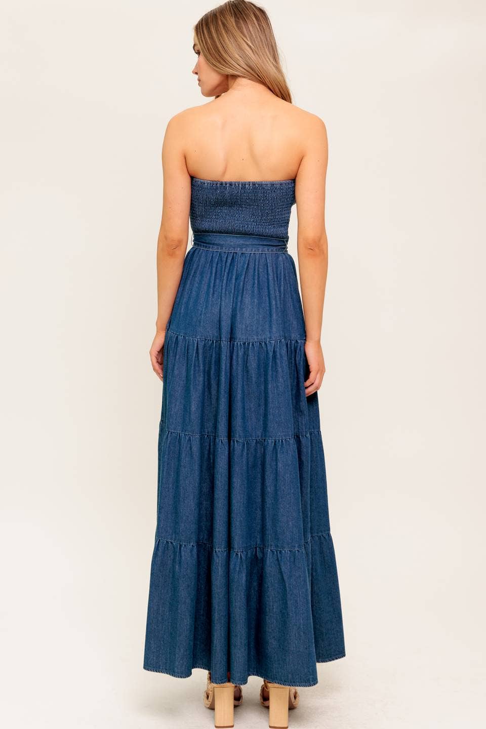 The Hattie Denim Tiered Dress