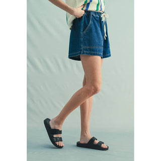 The Parker Denim Drawstring Shorts Set