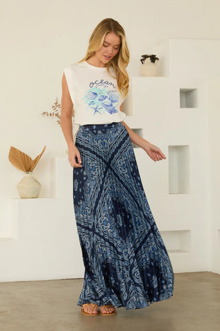 Bandana Print Maxi Skirt