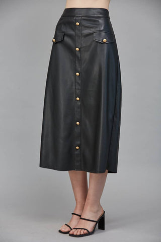 A Certain Something Vegan Leather Skirt