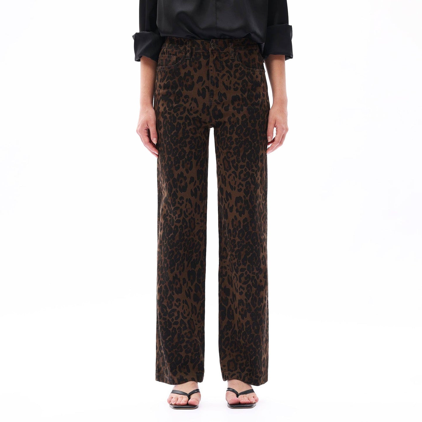 The Paloma High Rise Leopard Print Denim