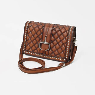 The Quilted Leather Studded Crossbody Bag