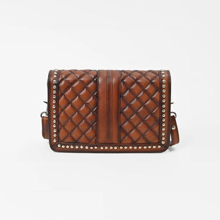 The Quilted Leather Studded Crossbody Bag