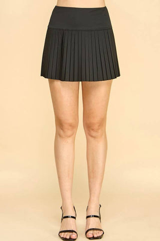 The Black Pleated Skort