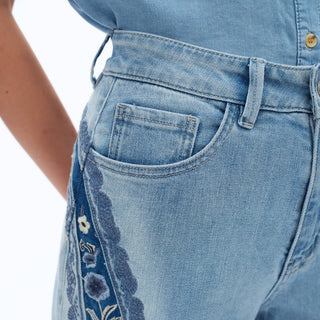 The Meadow Bloom Embroidered Jeans