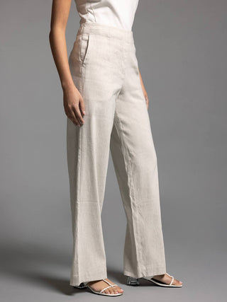 The Jane Straight Cut Linen Pants in Black or Oatmeal