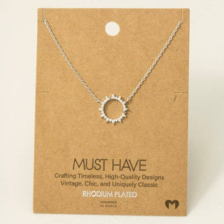 The Gold Dipped Pave Circle Sun Pendant Necklace