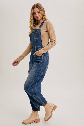 The Willa Denim Barrel Overalls