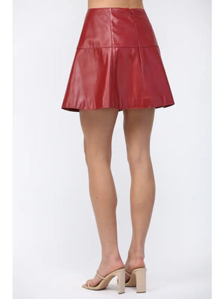 The Auburn Faux Leather A-Line Skirt