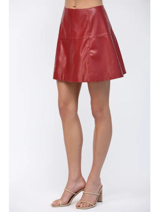 The Auburn Faux Leather A-Line Skirt