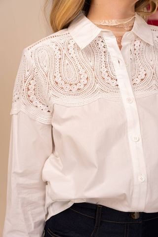 The Lace Yoke Button Down Shirt