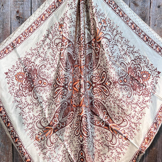 Tan/Brown Polka Dot & Paisley Wild Rag/Scarf WR445