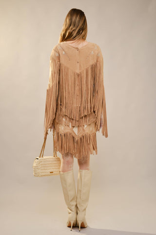 The Dusty Trail Fringe Mini Skirt