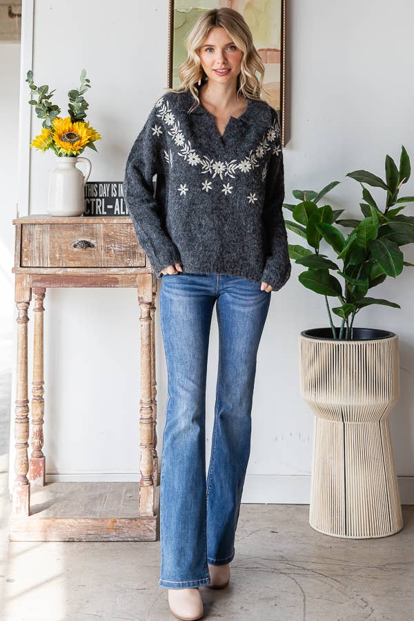 The Hadley Floral Knit Sweater