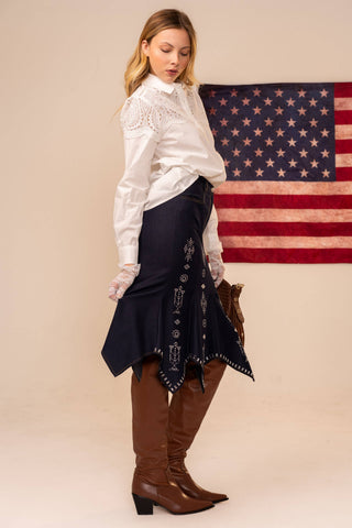 The Lace Yoke Button Down Shirt