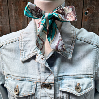 Turquoise Western Skinny Mini Wild Rag Scarf / Cowgirl Necktie