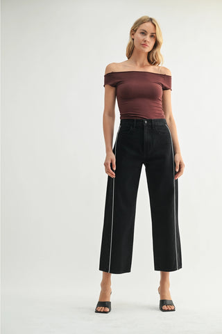 The Barrel Jean Twist Seam in Black